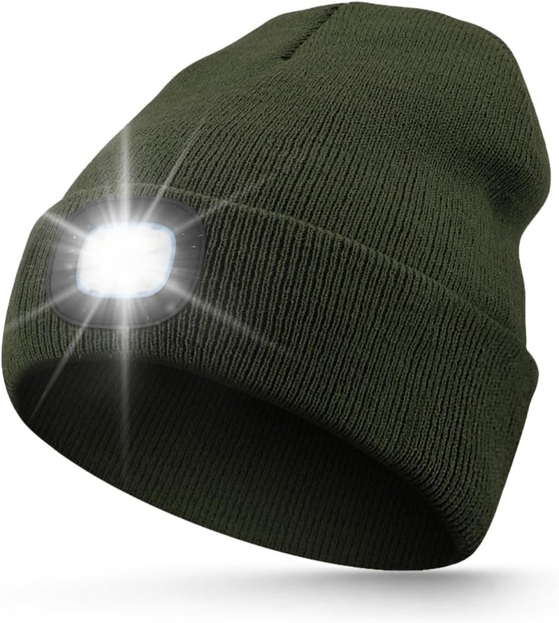 MOXTOYU Unisex Beanie with Light, USB Rechargeable LED Headlamp Hat, Christmas Stocking Stuffers Gifts - Image 1